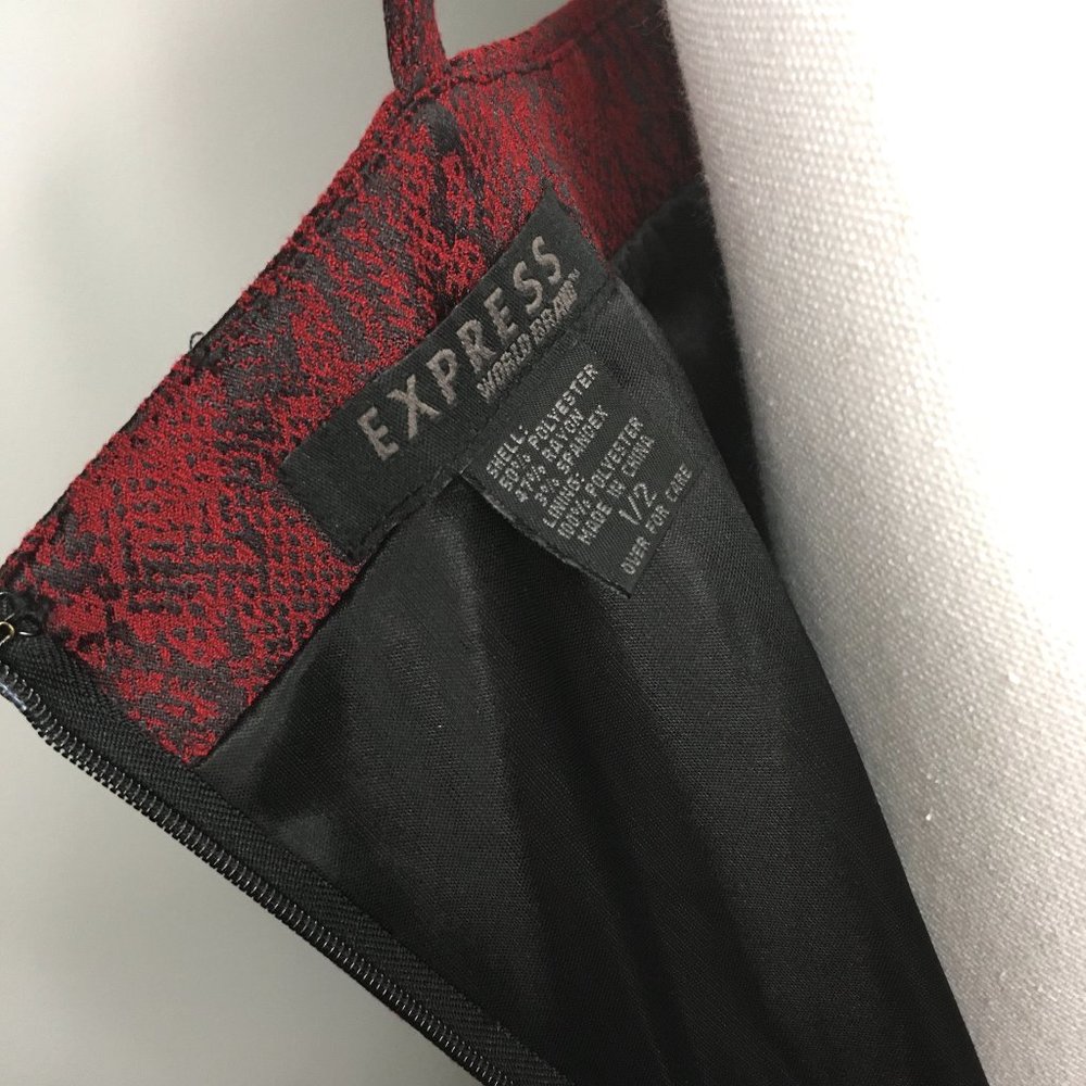 90s Y2k Vintage Express Red Snakeskin Spaghetti S… - image 6